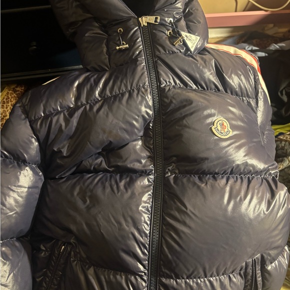 Moncler Glossy Dark Jacket with Hood - Picture 1 of 6